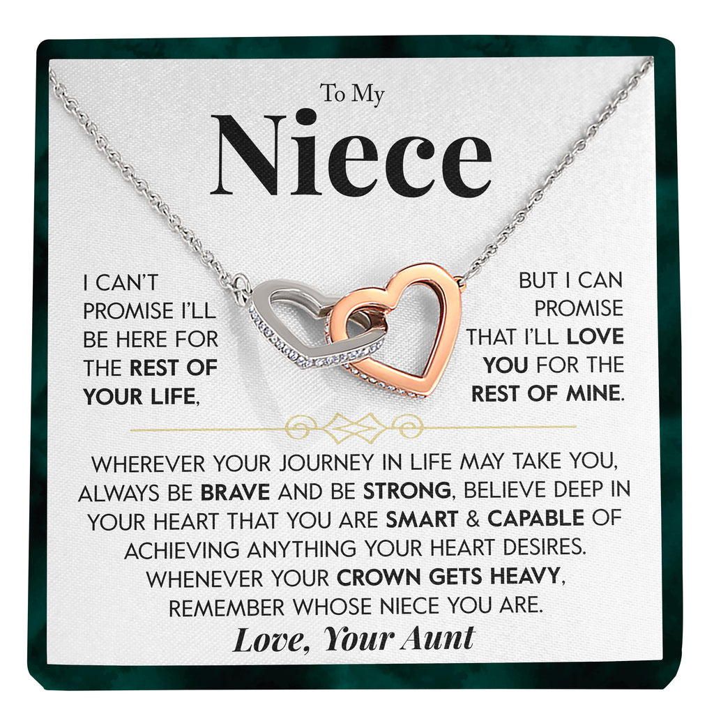 Load image into Gallery viewer, To My Niece | &quot;Rest of my Life&quot; | Interlocking Hearts Necklace
