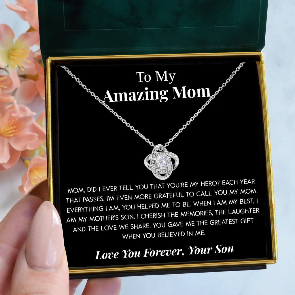 Load image into Gallery viewer, To My Amazing Mom | &quot;The Greatest Gift&quot; | Love Knot Necklace
