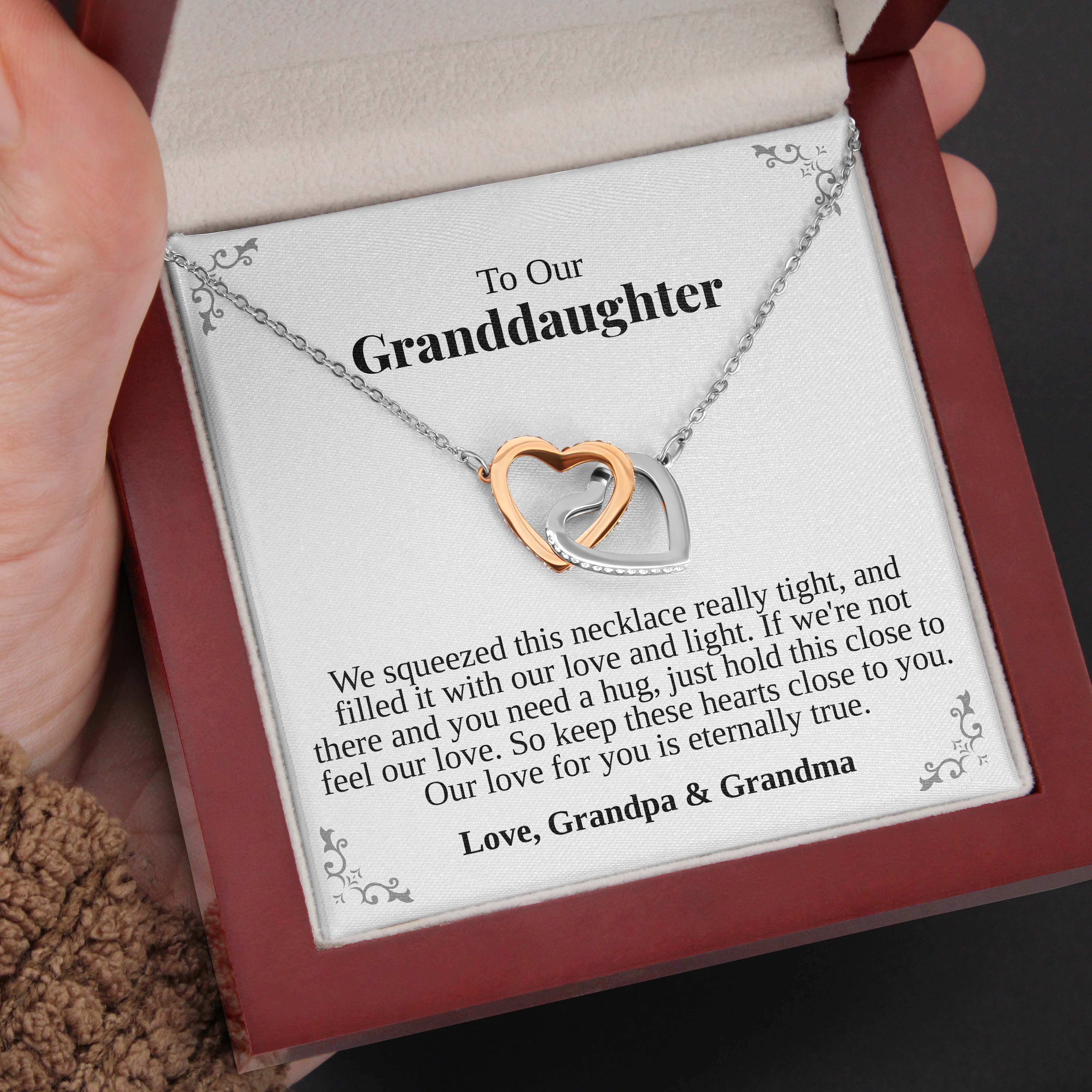 To Our Granddaughter | "Eternal Love" | Interlocking Hearts Necklace
