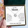 To My Mom | "My Caring Mother" | Love Knot Necklace