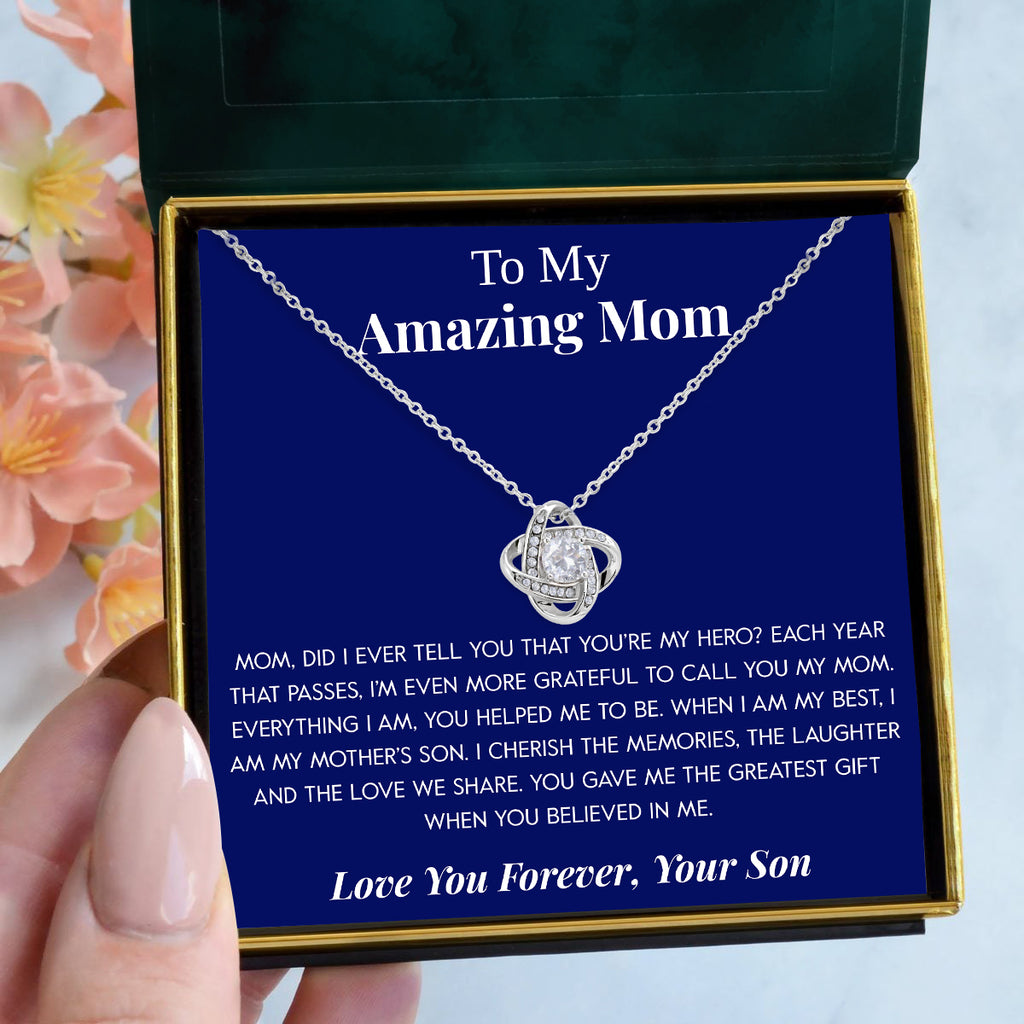 Load image into Gallery viewer, To My Amazing Mom | &quot;The Greatest Gift&quot; | Love Knot Necklace
