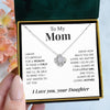 To My Mom | "My Loving Mother" | Love Knot Necklace