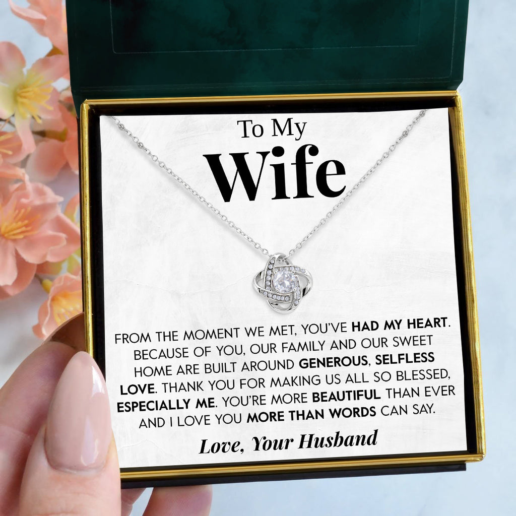 Load image into Gallery viewer, To My Wife | &quot;More Than Words&quot; | Love Knot Necklace
