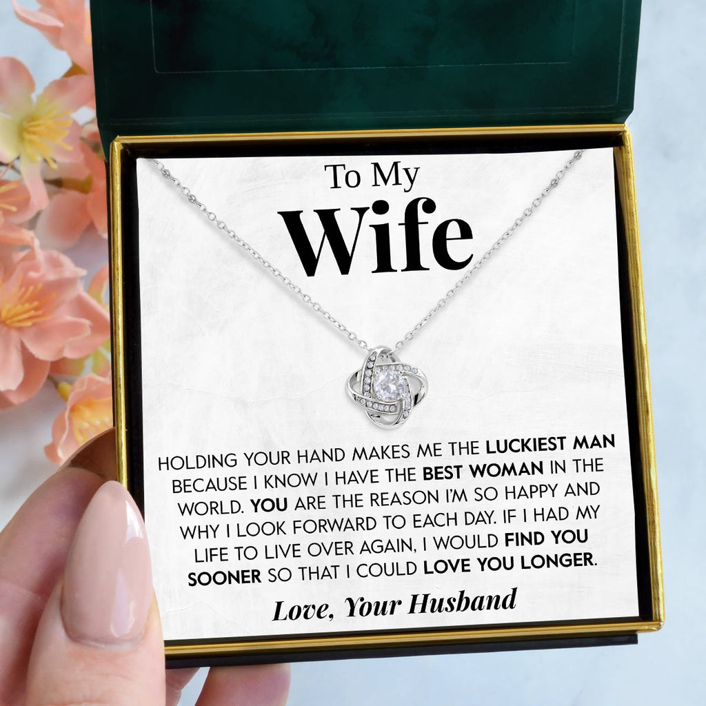 Load image into Gallery viewer, To My Wife | &quot;The Best Woman&quot; | Love Knot Necklace
