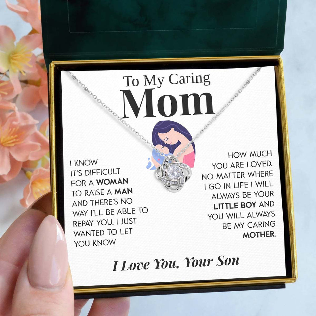 Load image into Gallery viewer, To My Caring Mom | &quot;Your Little Boy&quot; | Love Knot Necklace
