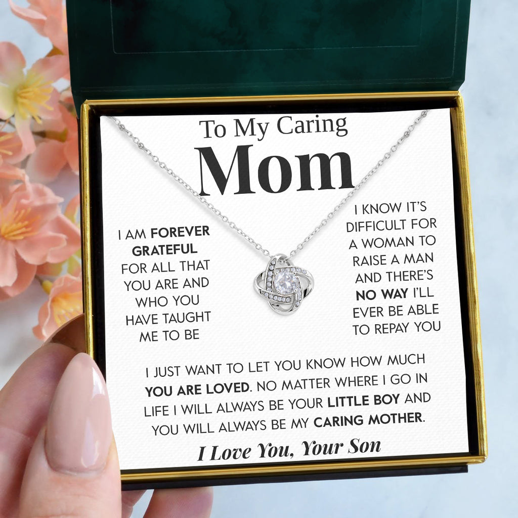 Load image into Gallery viewer, To My Caring Mom | &quot;Forever Grateful&quot; | Love Knot Necklace
