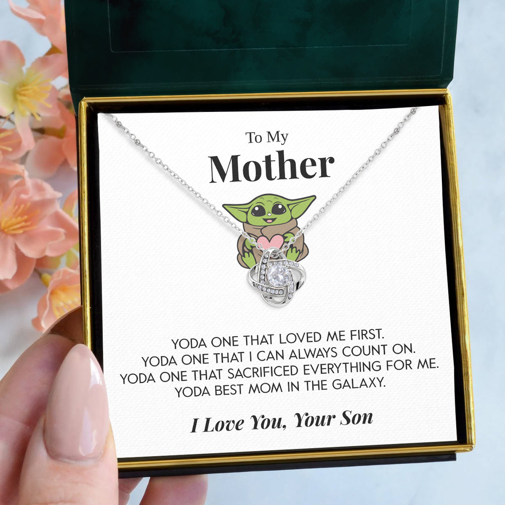 Load image into Gallery viewer, To My Mother | &quot;Yoda Mom&quot; | Love Knot Necklace
