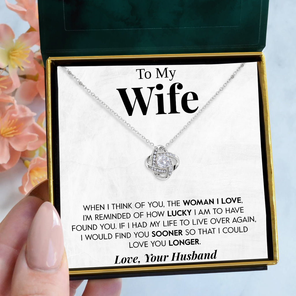 Load image into Gallery viewer, To My Wife | &quot;The Woman I Love&quot; | Love Knot Necklace
