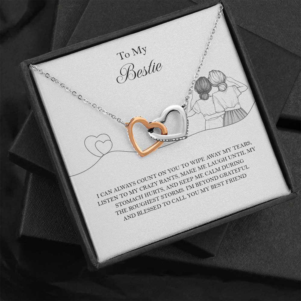 Load image into Gallery viewer, 75% OFF - &quot;To my Bestie&quot; Joined Hearts Necklace
