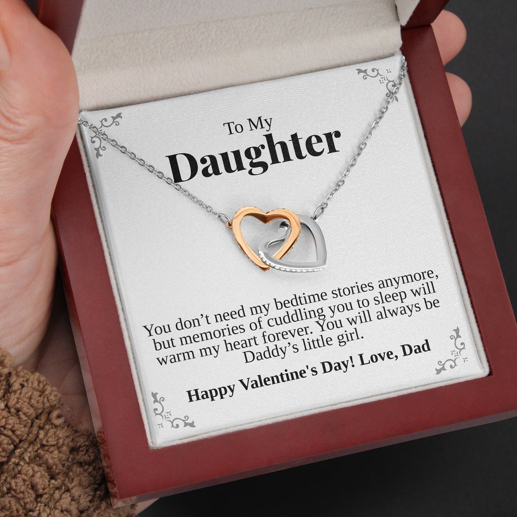 Load image into Gallery viewer, To My Daughter | &quot;Bedtime Stories&quot; | Interlocking Hearts Necklace
