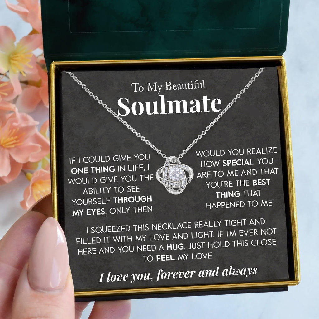 Load image into Gallery viewer, To My Soulmate | &quot;Through My Eyes&quot; | Love Knot Necklace
