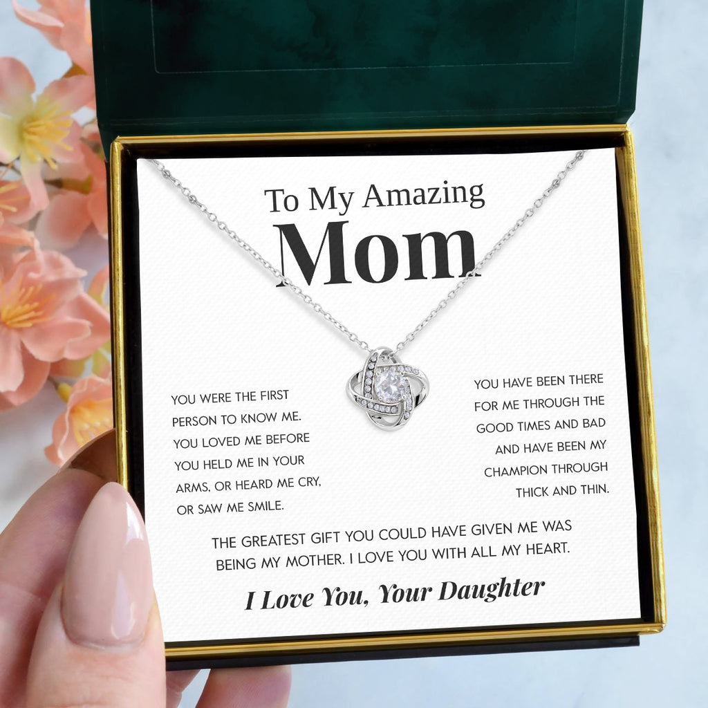 Load image into Gallery viewer, To My Mom | &quot;My Champion&quot; | Love Knot Necklace
