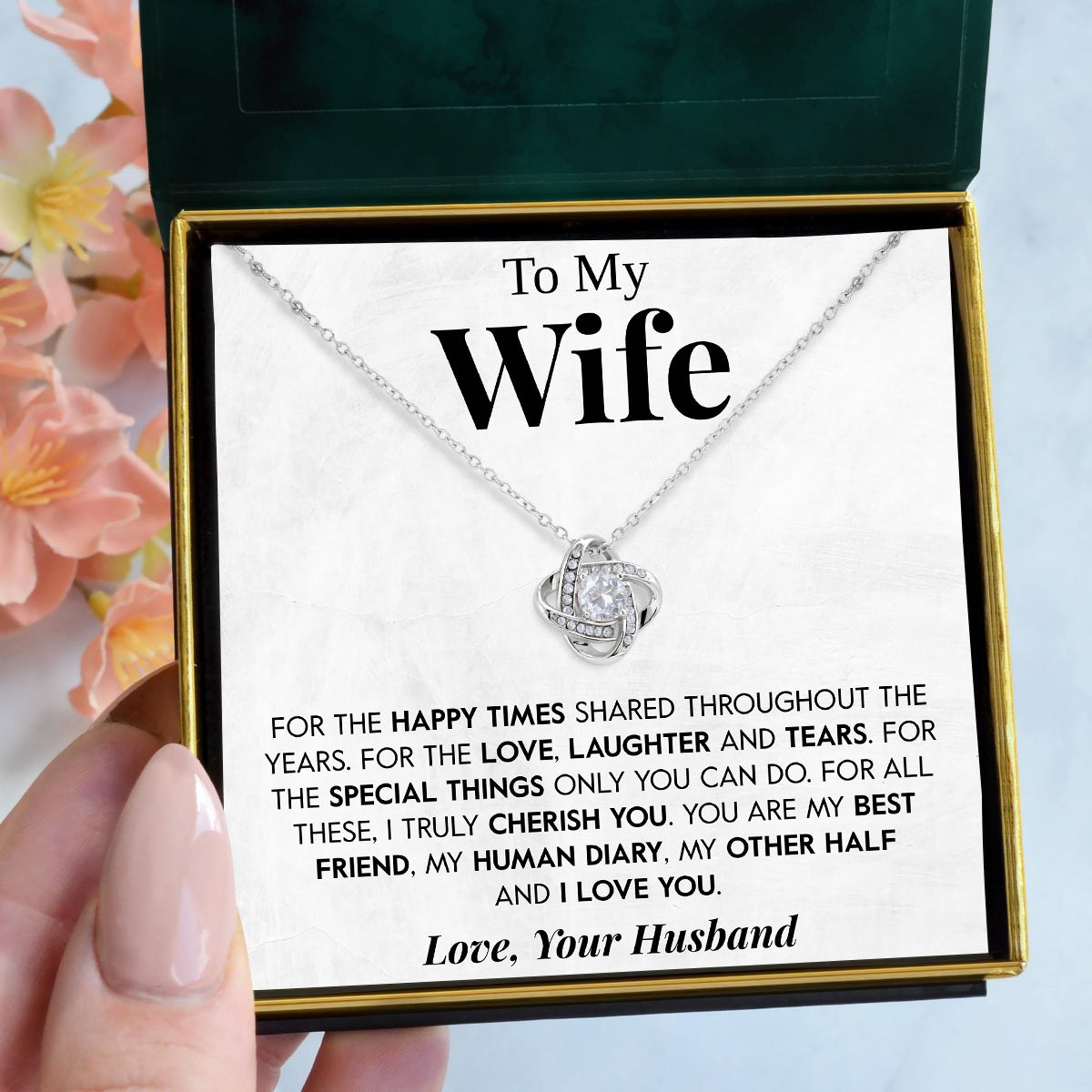 To My Wife | "My Other Half" | Love Knot Necklace