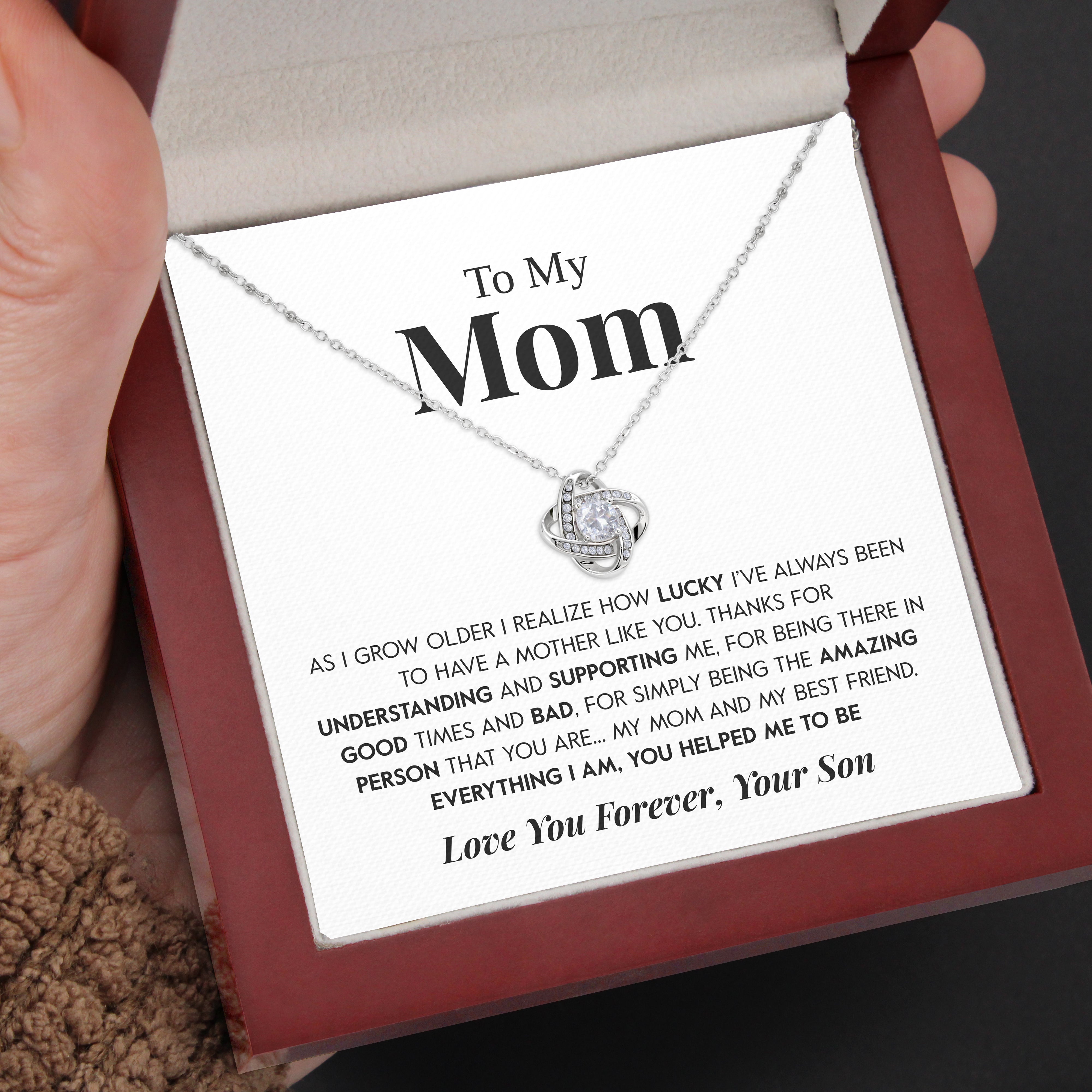 To My Mom | "My Best Friend" | Love Knot Necklace