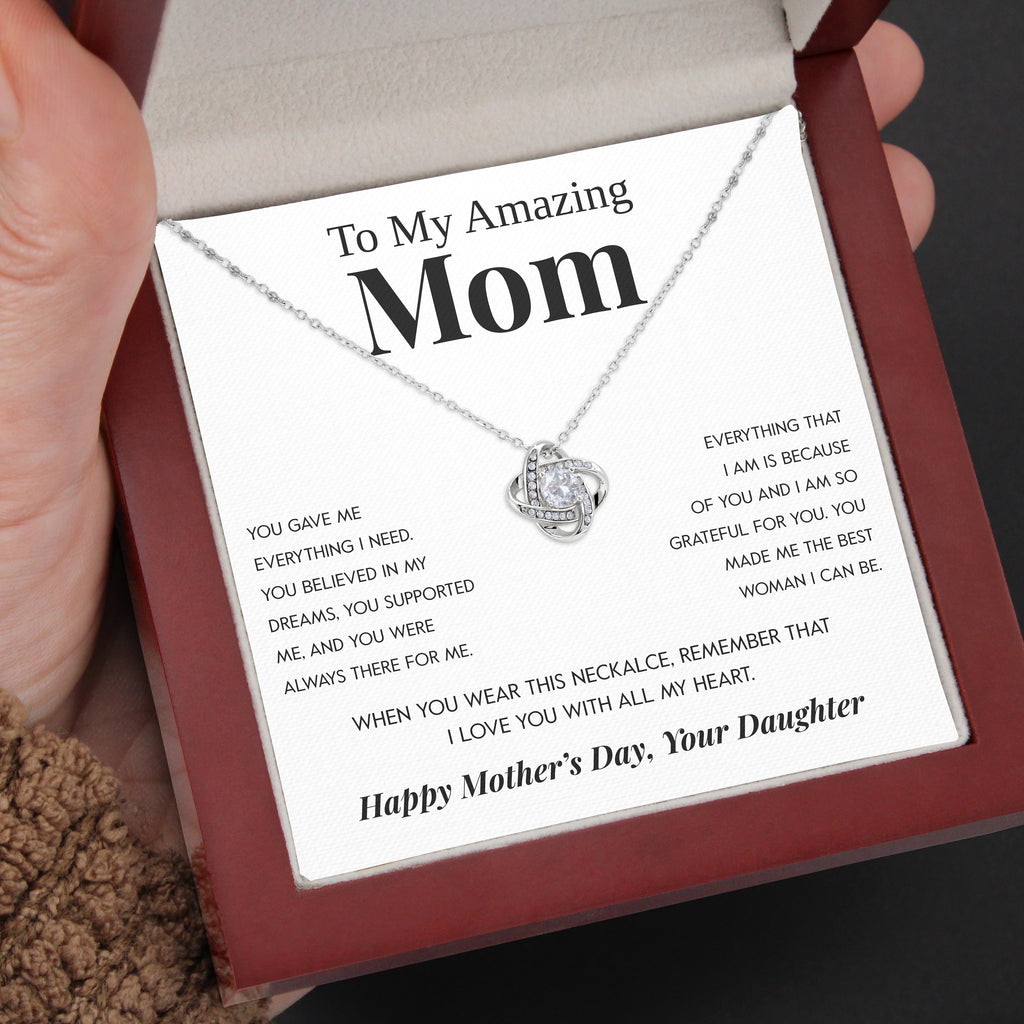 Load image into Gallery viewer, To My Mom | &quot;Everything I Need&quot; | Love Knot Necklace
