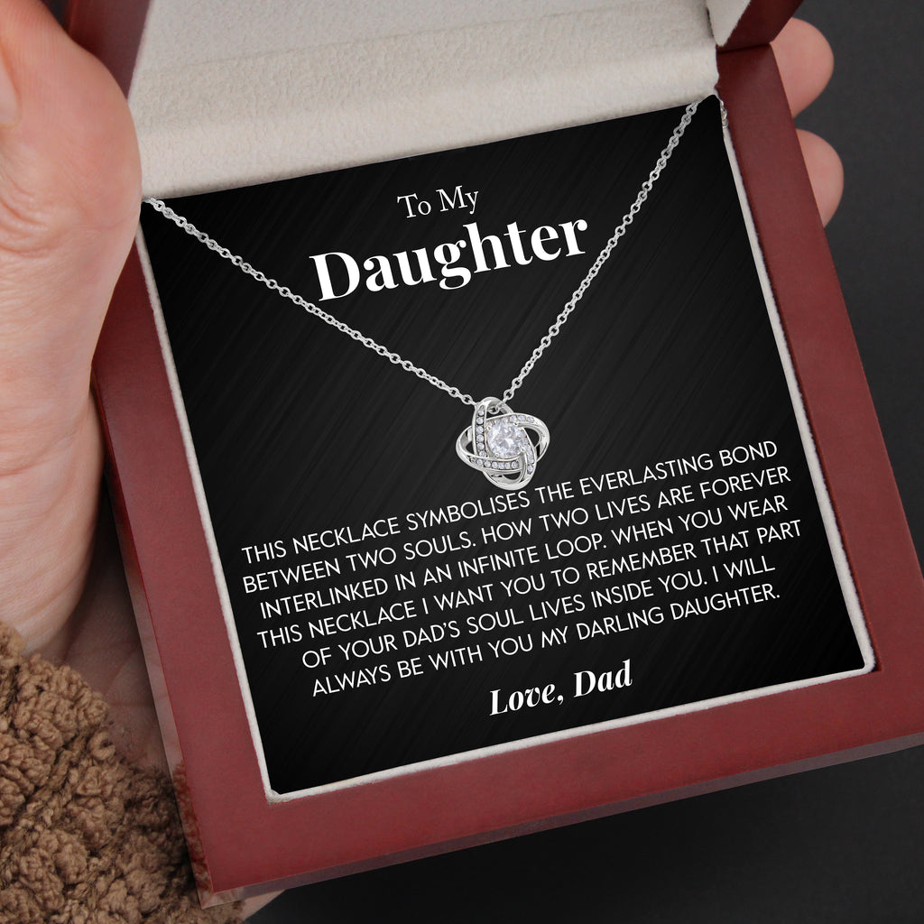Load image into Gallery viewer, To My Daughter | &quot;Everlasting Bond&quot; | Love Knot Necklace
