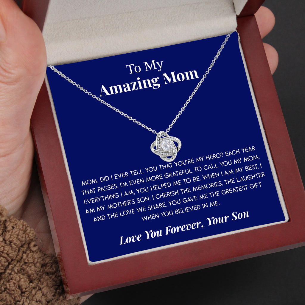 Load image into Gallery viewer, To My Amazing Mom | &quot;The Greatest Gift&quot; | Love Knot Necklace
