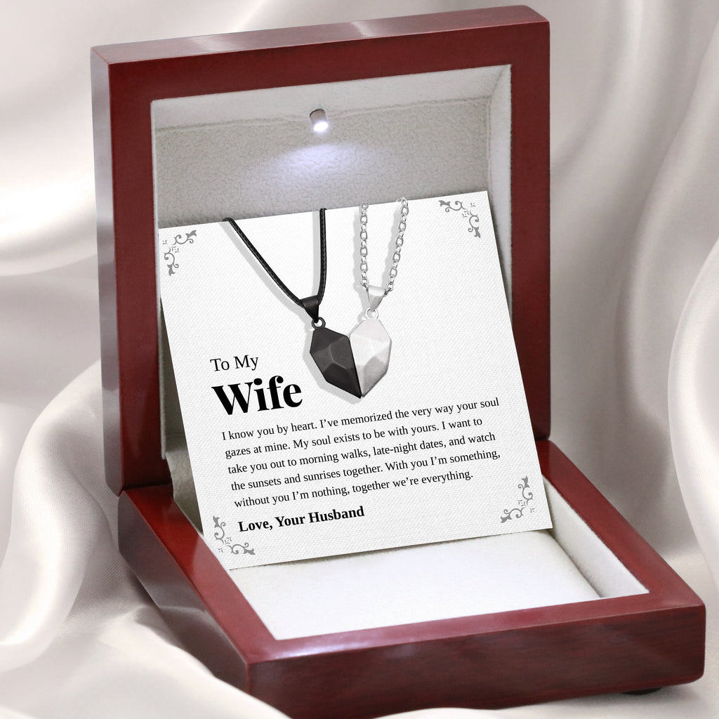 Load image into Gallery viewer, To My Wife | &quot;By Heart&quot; | His-and-Hers Magnetic Hearts Necklaces
