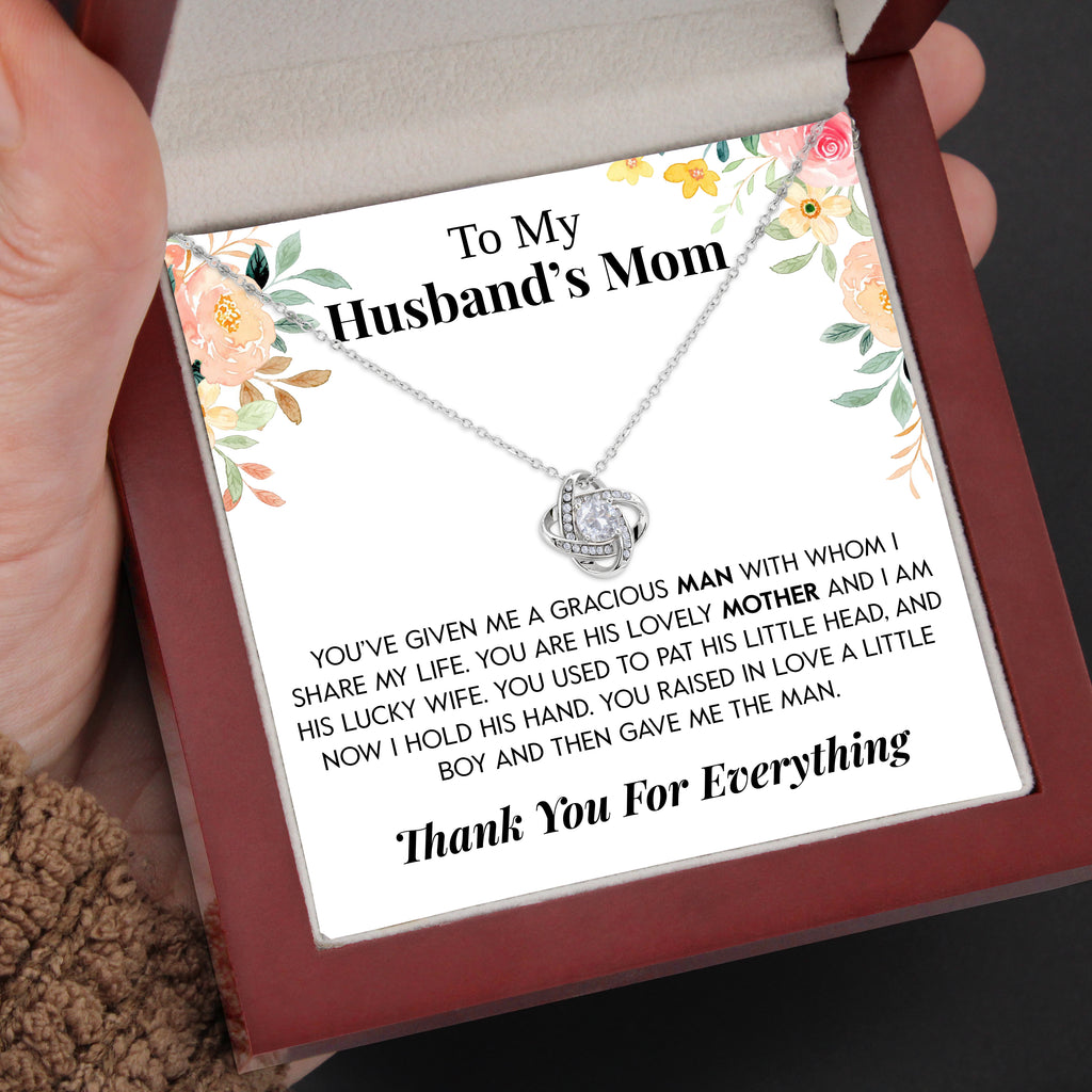 Load image into Gallery viewer, To My Husband&#39;s Mom | &quot;Lovely Mother&quot; | Love Knot Necklace
