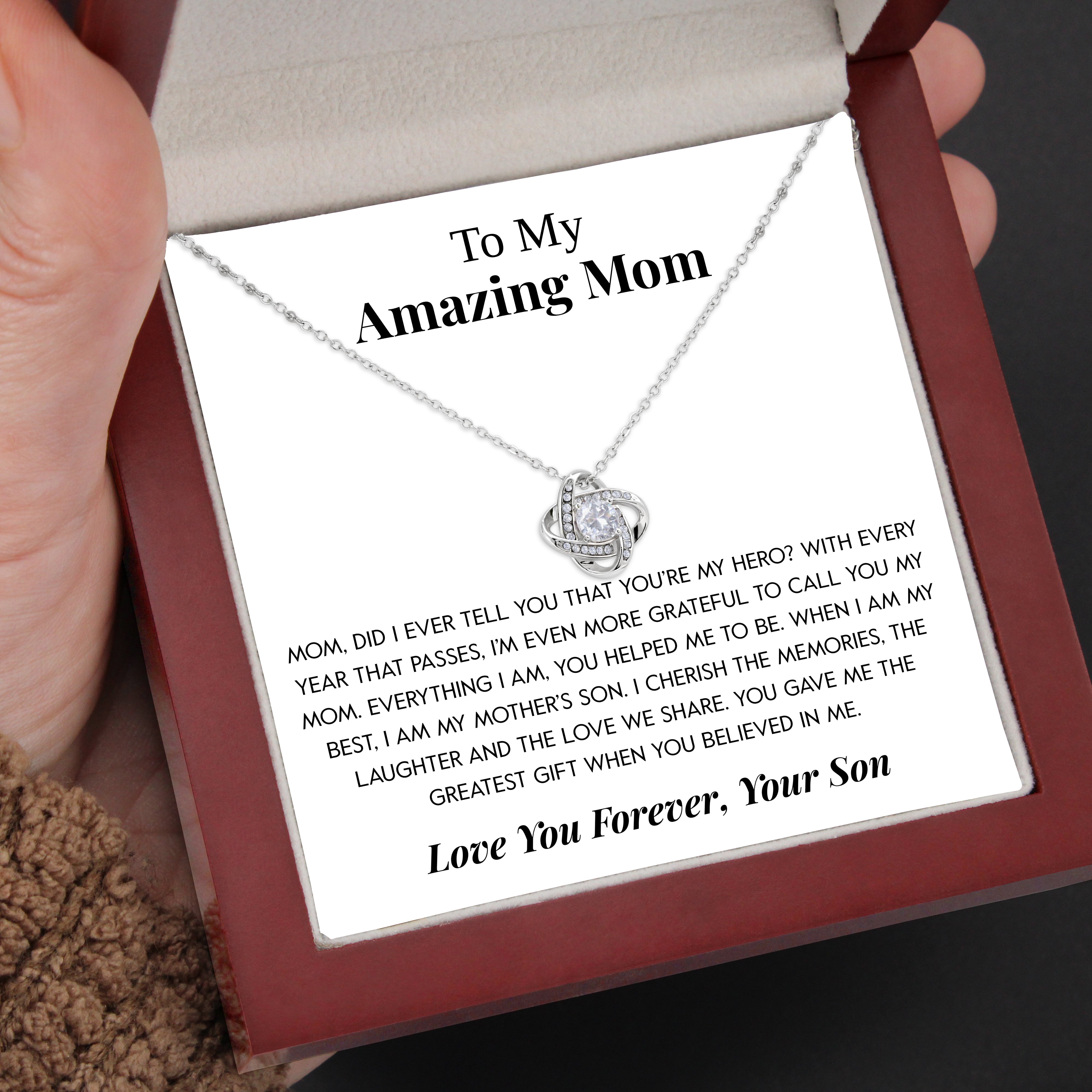 To My Amazing Mom | "The Greatest Gift" | Love Knot Necklace