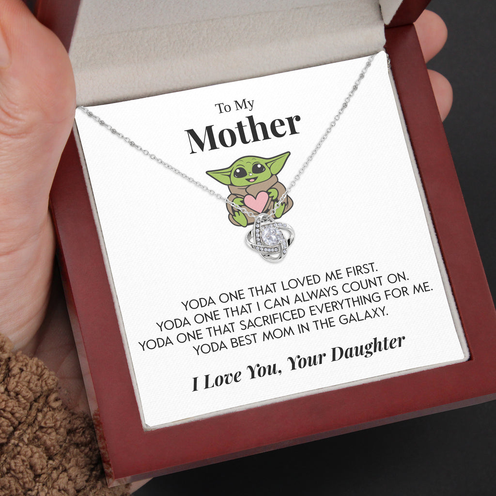 Load image into Gallery viewer, To My Mother | &quot;Yoda Best Mom&quot; | Love Knot Necklace
