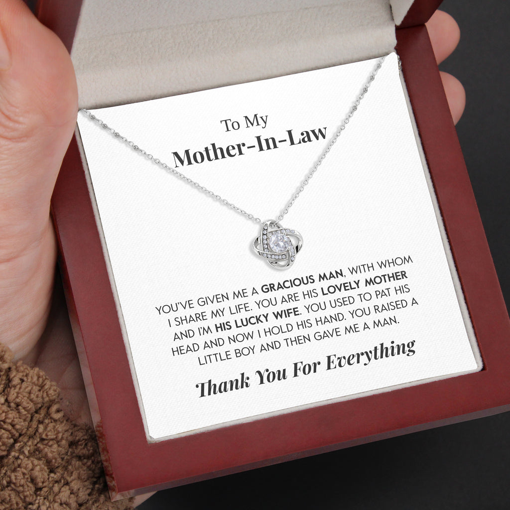 Load image into Gallery viewer, To My Mother-in-Law | &quot;Thank You For Everything&quot; | Love Knot Necklace
