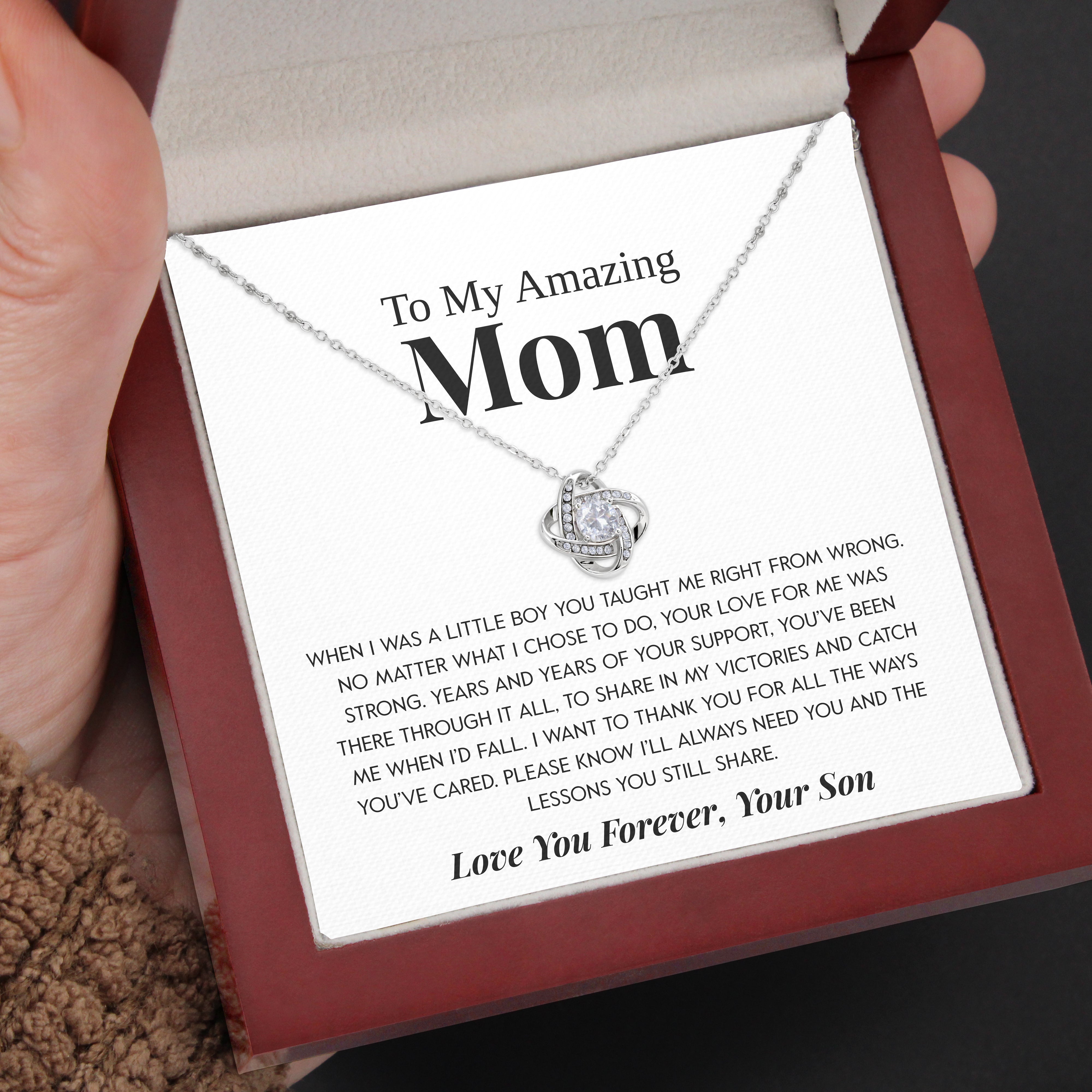 To My Amazing Mom | "I'll Always Need You" | Love Knot Necklace