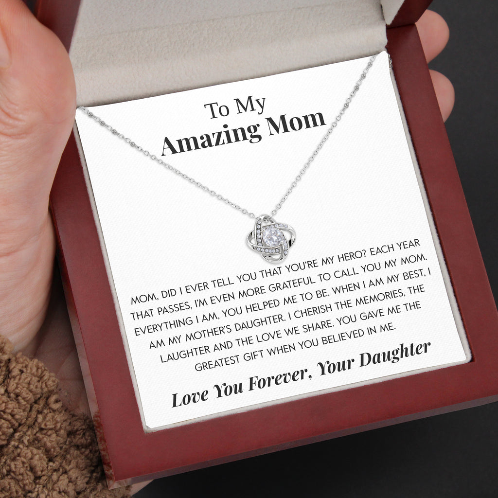 Load image into Gallery viewer, To My Amazing Mom | &quot;Love You Forever&quot; | Love Knot Necklace
