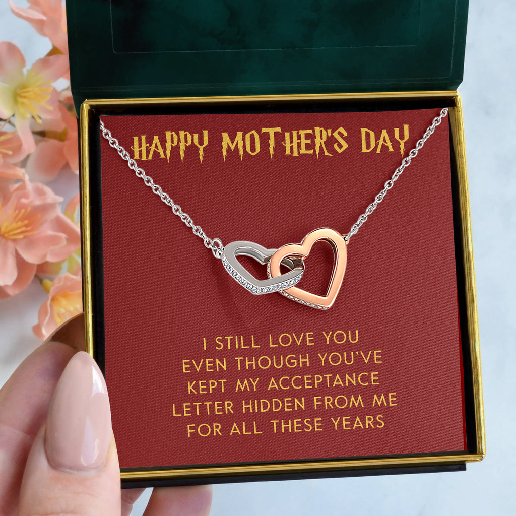 Load image into Gallery viewer, Happy Mother&#39;s Day | &quot;Acceptance Letter&quot; | Interlocking Hearts Necklace
