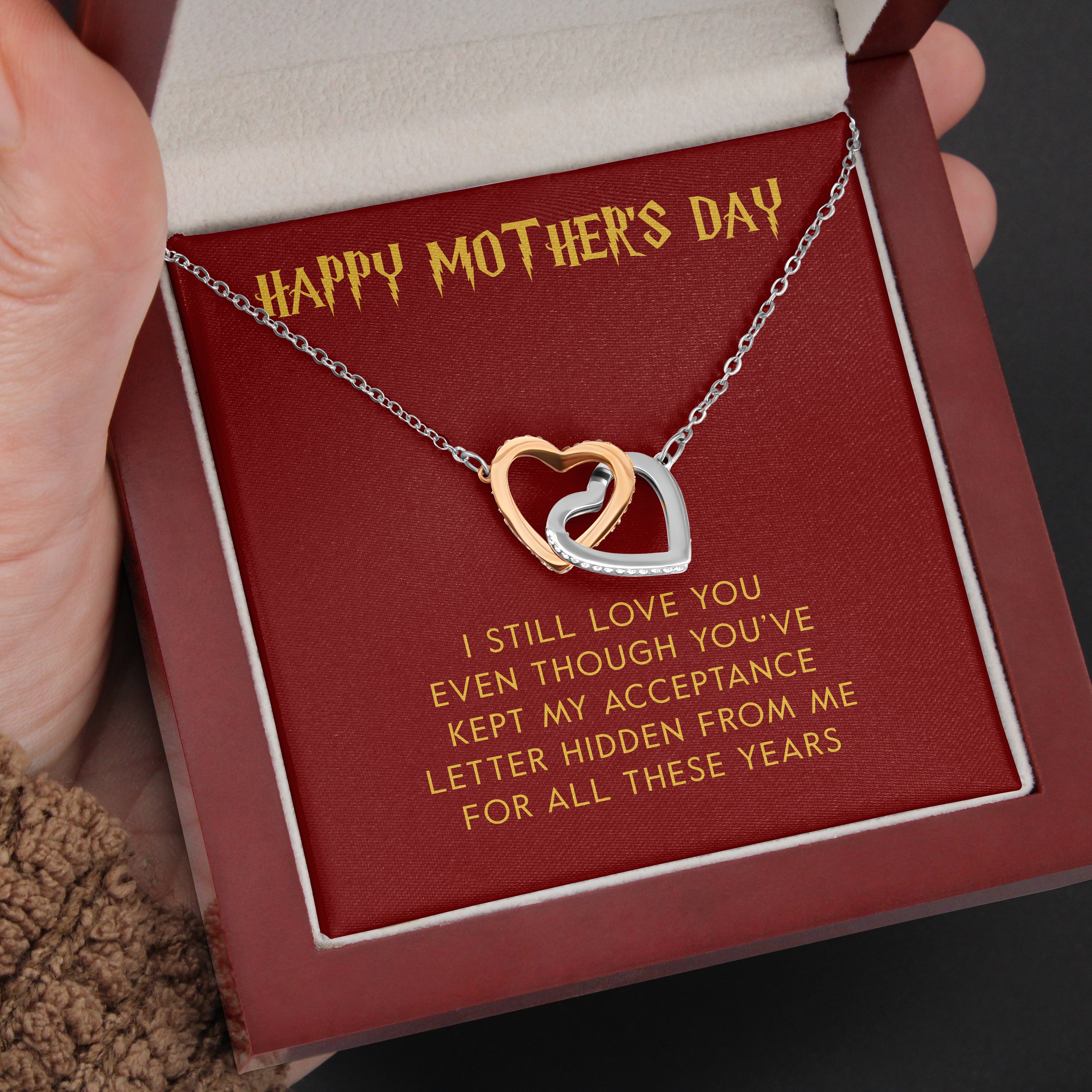 Happy Mother's Day | "Acceptance Letter" | Interlocking Hearts Necklace