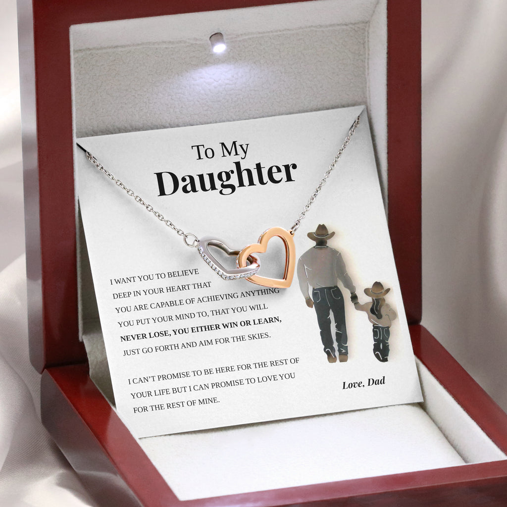 Load image into Gallery viewer, To My Daughter | &quot;Cowgirl&quot; | Interlocking Hearts Necklace
