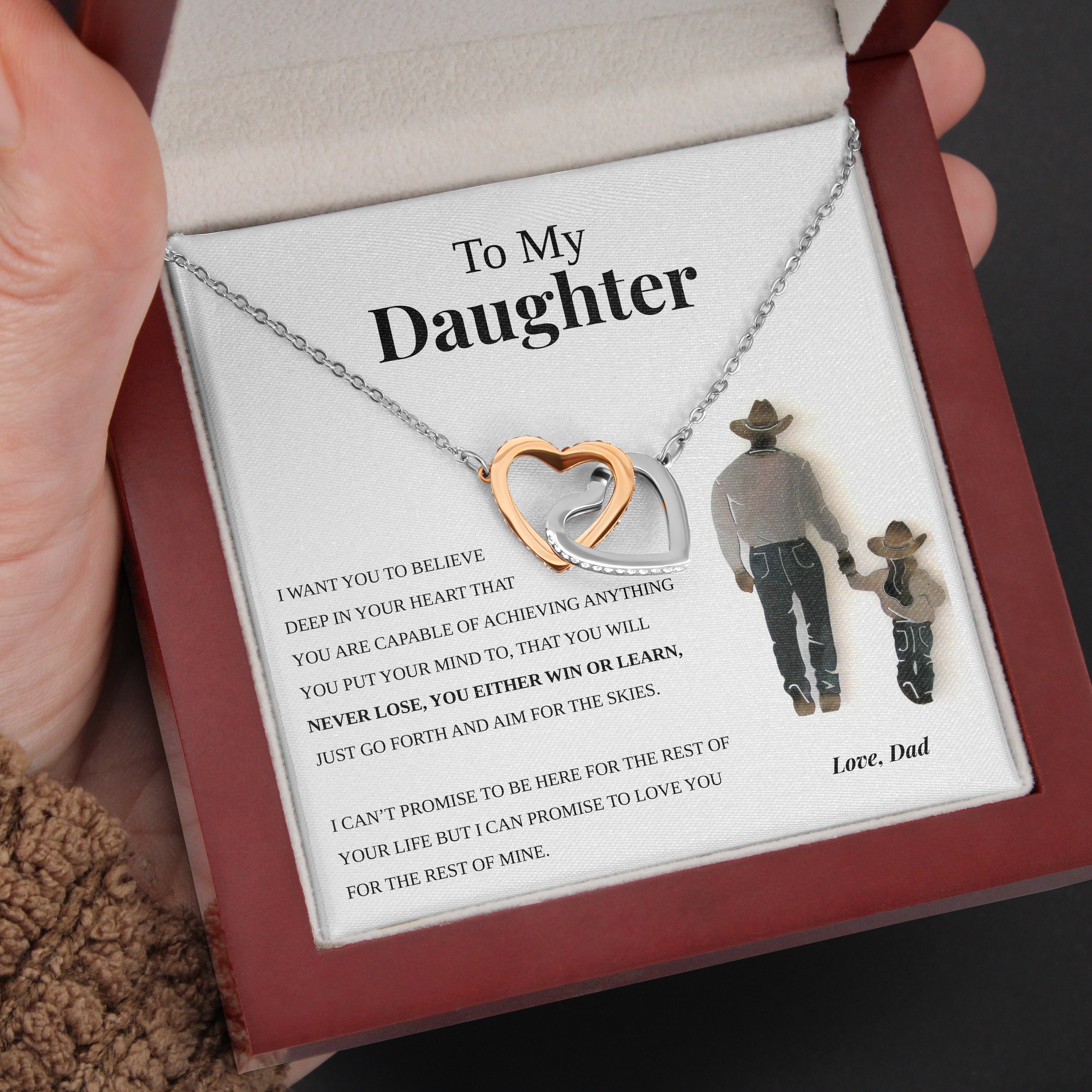 To My Daughter | "Cowgirl" | Interlocking Hearts Necklace