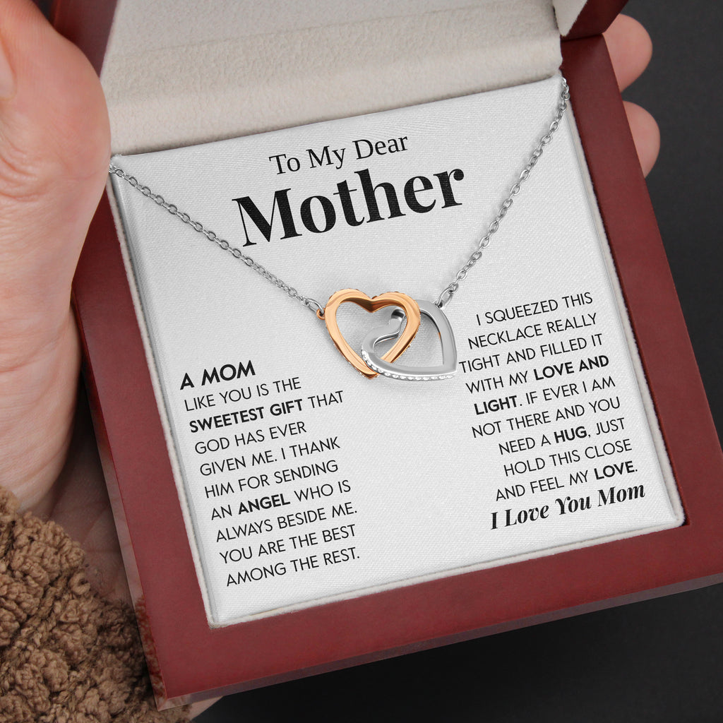 Load image into Gallery viewer, To My Dear Mother | &quot;The Sweetest Gift&quot; | Interlocking Hearts Necklace

