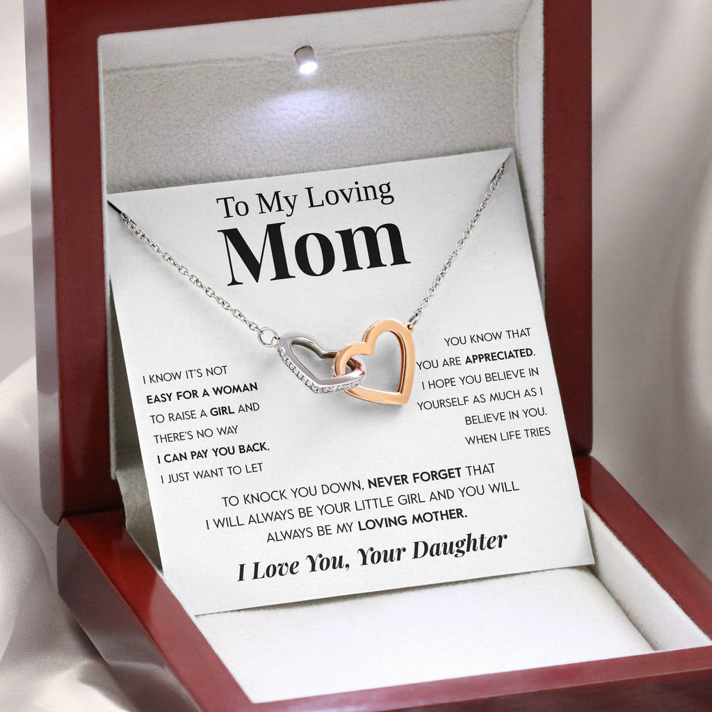 Load image into Gallery viewer, To My Loving Mom | &quot;I Believe in You&quot; | Interlocking Hearts Necklace
