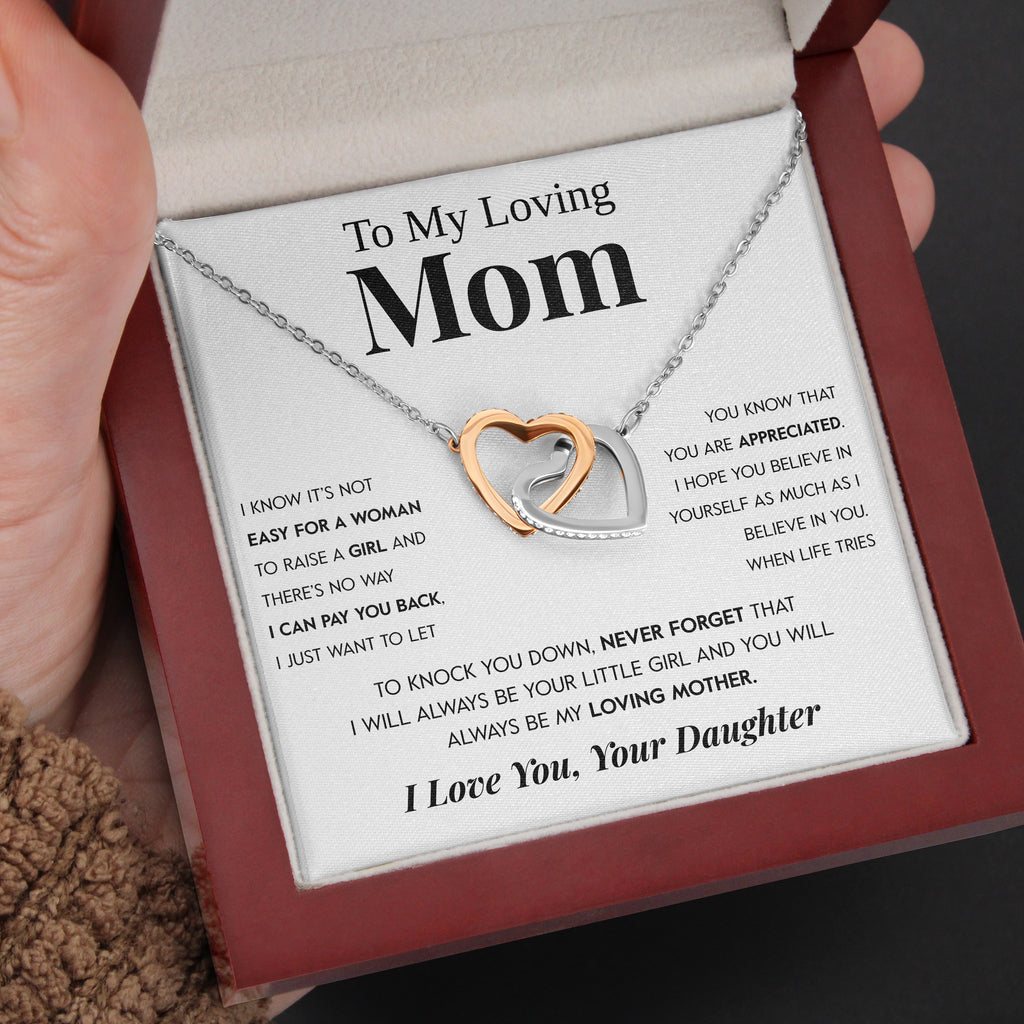Load image into Gallery viewer, To My Loving Mom | &quot;I Believe in You&quot; | Interlocking Hearts Necklace
