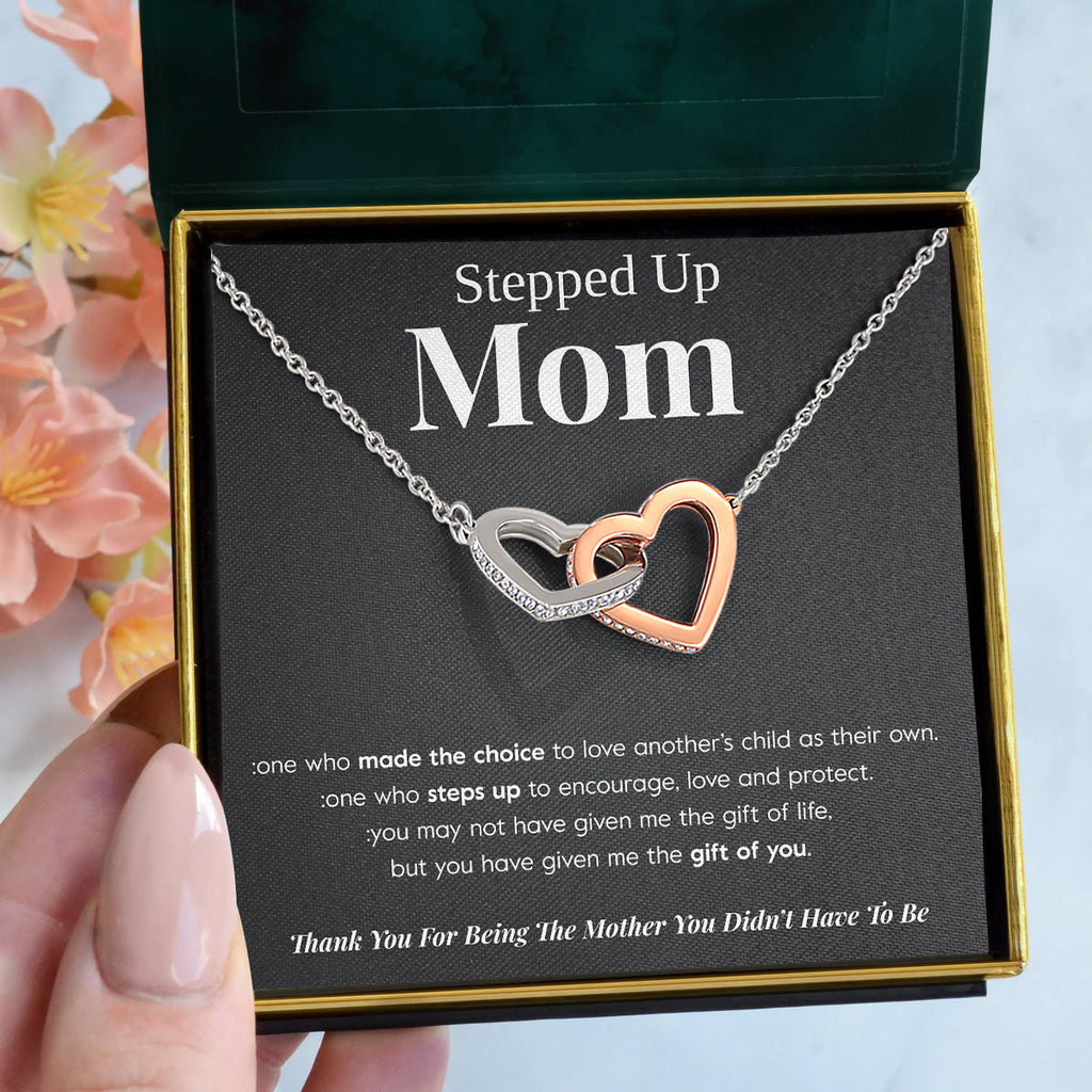 Load image into Gallery viewer, To My Step Mom | &quot;Gift of You&quot; | Interlocking Hearts Necklace
