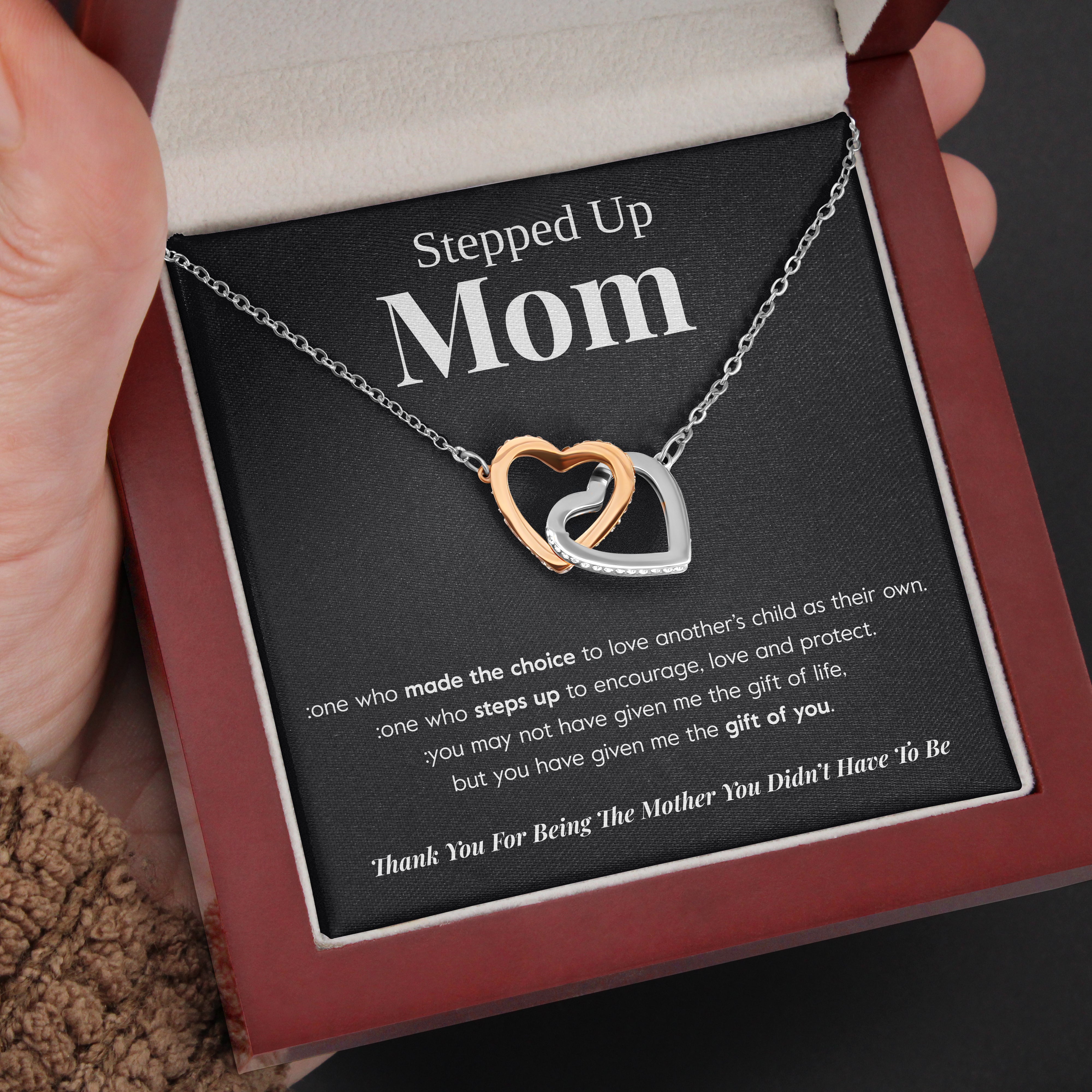 To My Step Mom | "Gift of You" | Interlocking Hearts Necklace