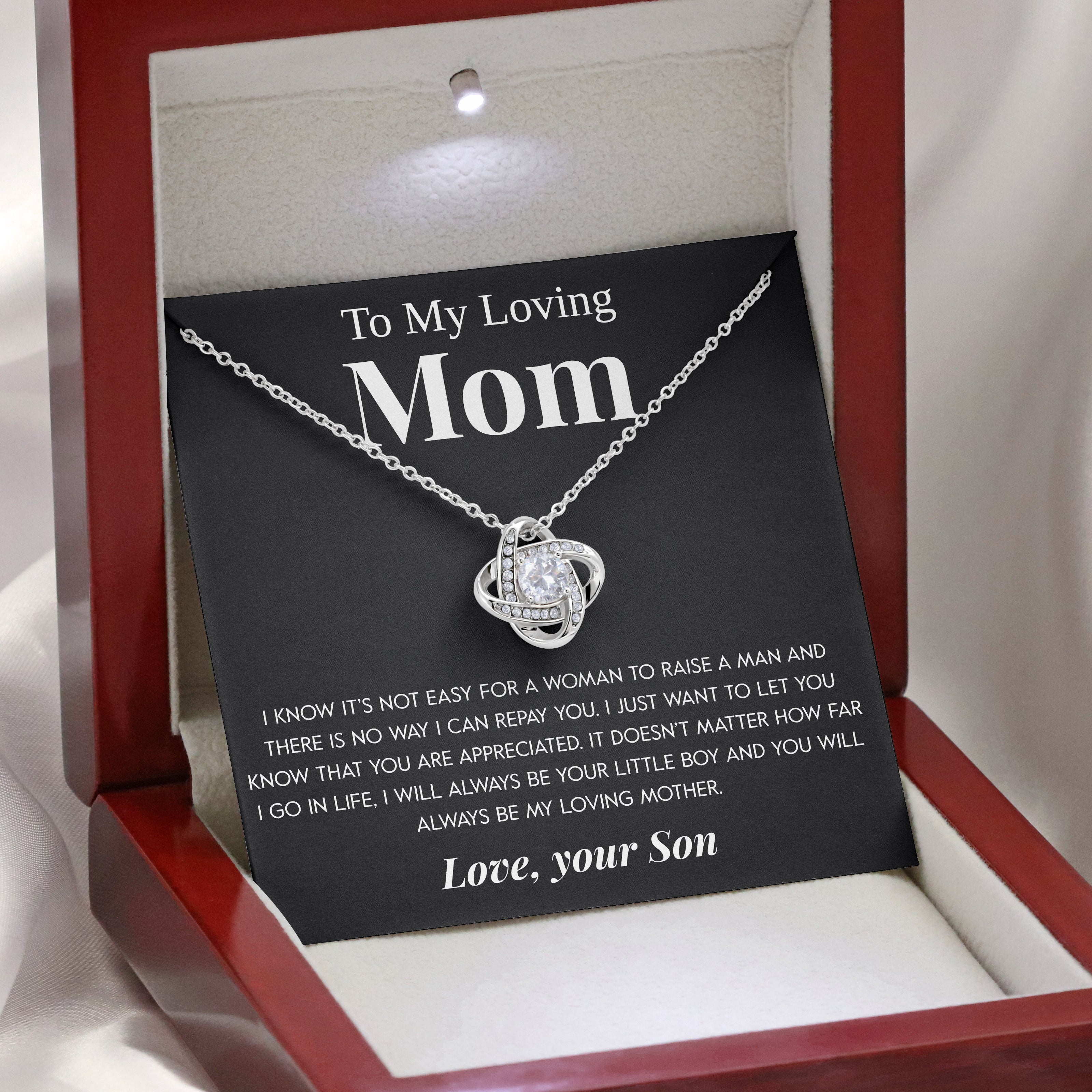 To My Loving Mom | "My Loving Mother" | Love Knot Necklace