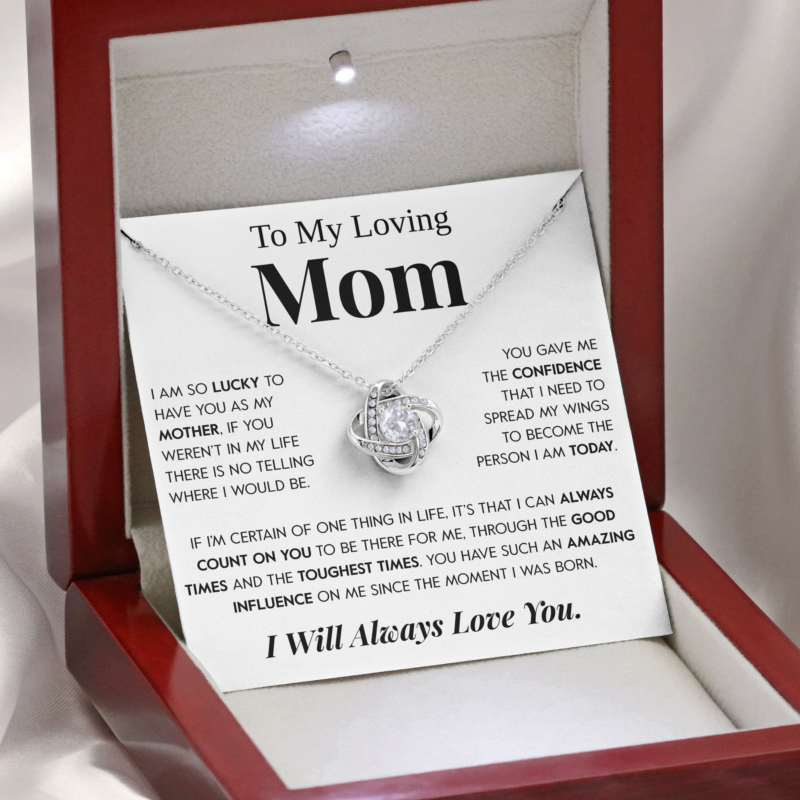 To My Loving Mom | "Amazing Influence" | Love Knot Necklace