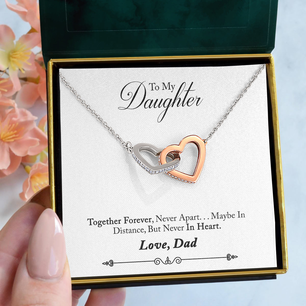 To My Daughter | "Together Forever" | Interlocking Hearts Necklace