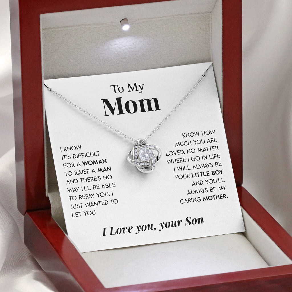 Load image into Gallery viewer, To My Mom | &quot;My Caring Mother&quot; | Love Knot Necklace

