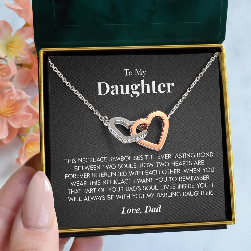 Load image into Gallery viewer, To My Daughter | &quot;Everlasting Bond&quot; | Interlocking Hearts Necklace

