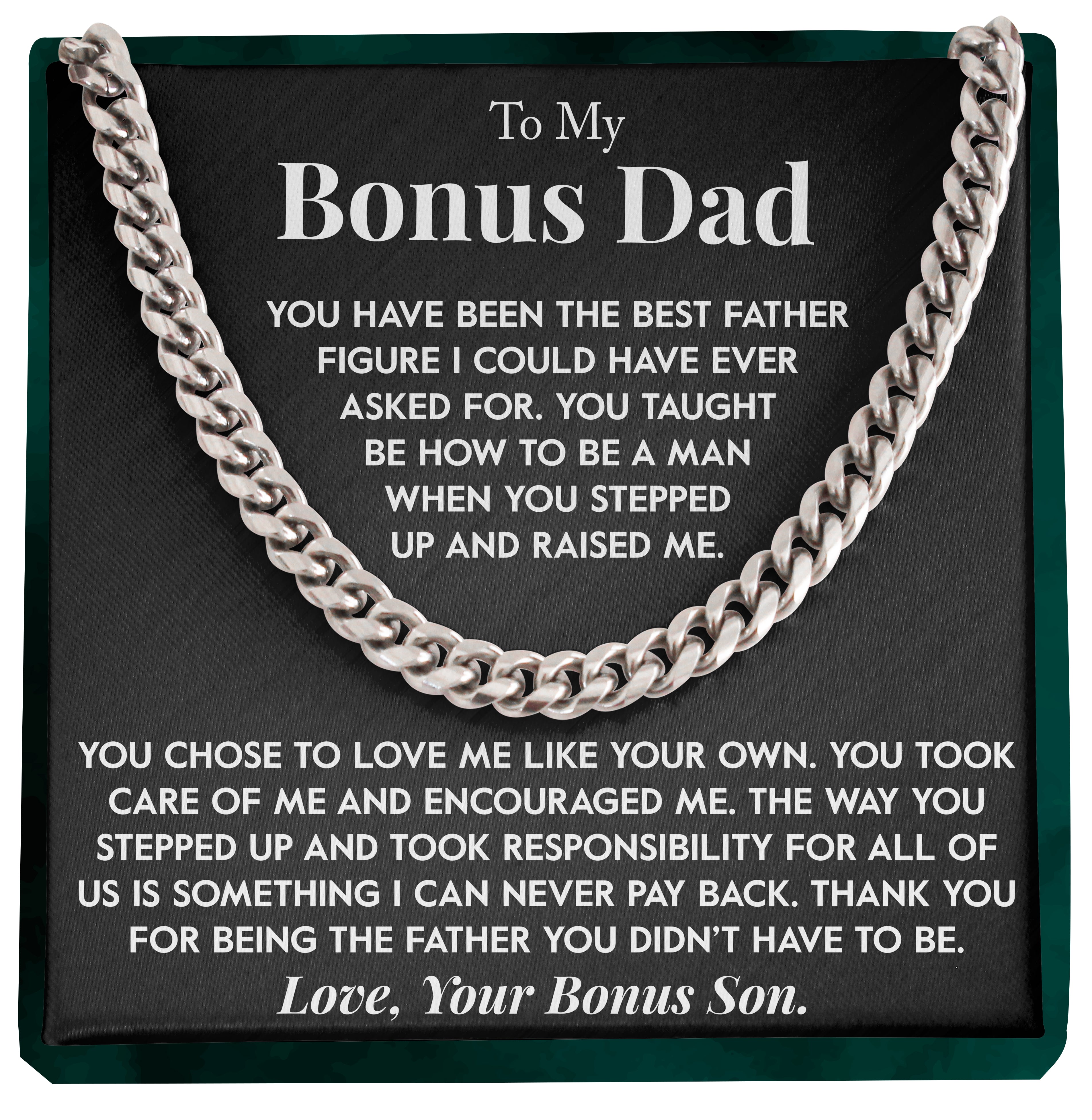 To My Bonus Dad | "Best Father Figure" | Cuban Chain Link