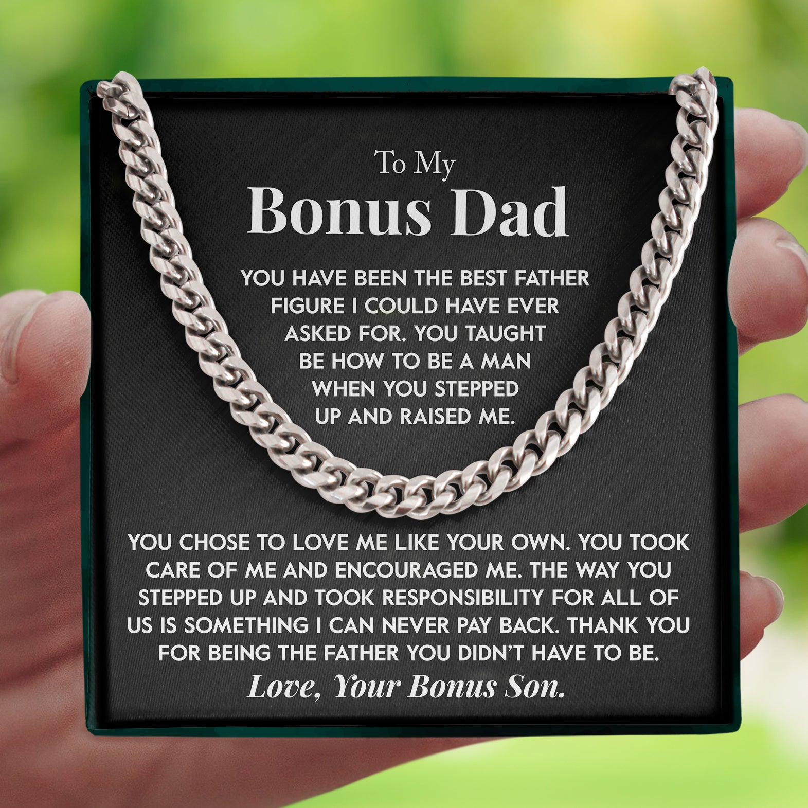 To My Bonus Dad | "Best Father Figure" | Cuban Chain Link