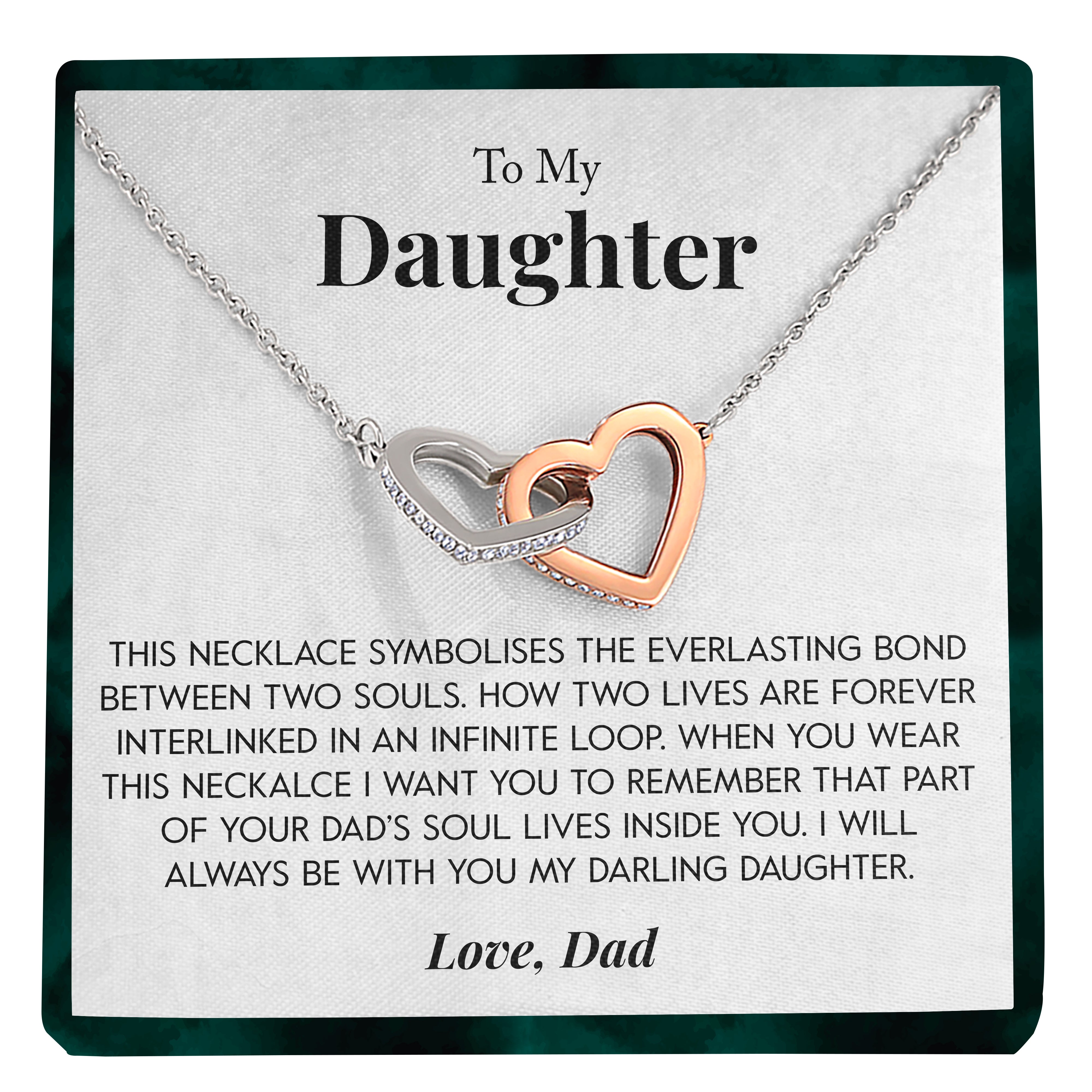 To My Daughter | "Everlasting Bond" | Interlocking Hearts Necklace