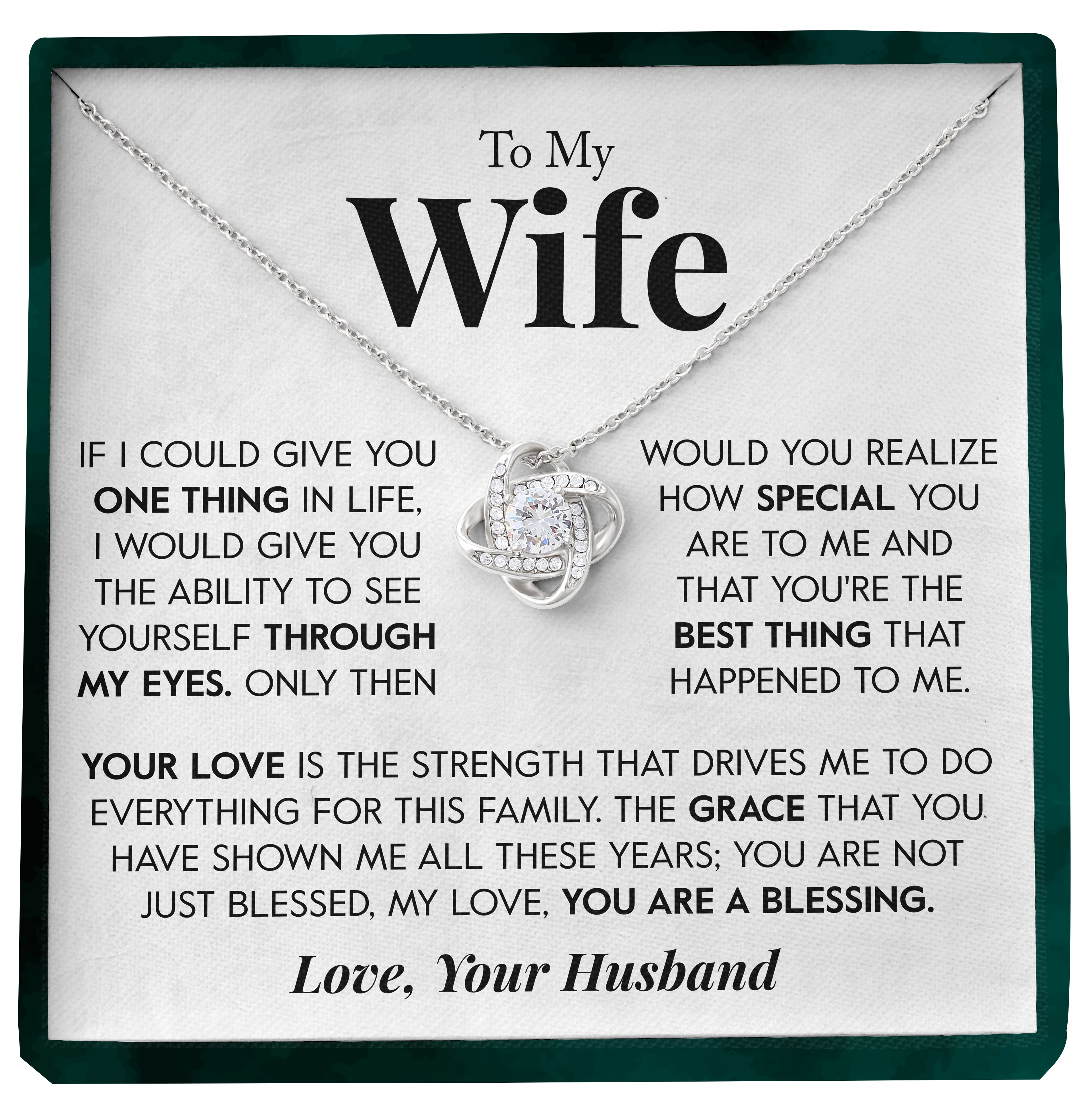To My Wife | "Blessing" | Love Knot Necklace