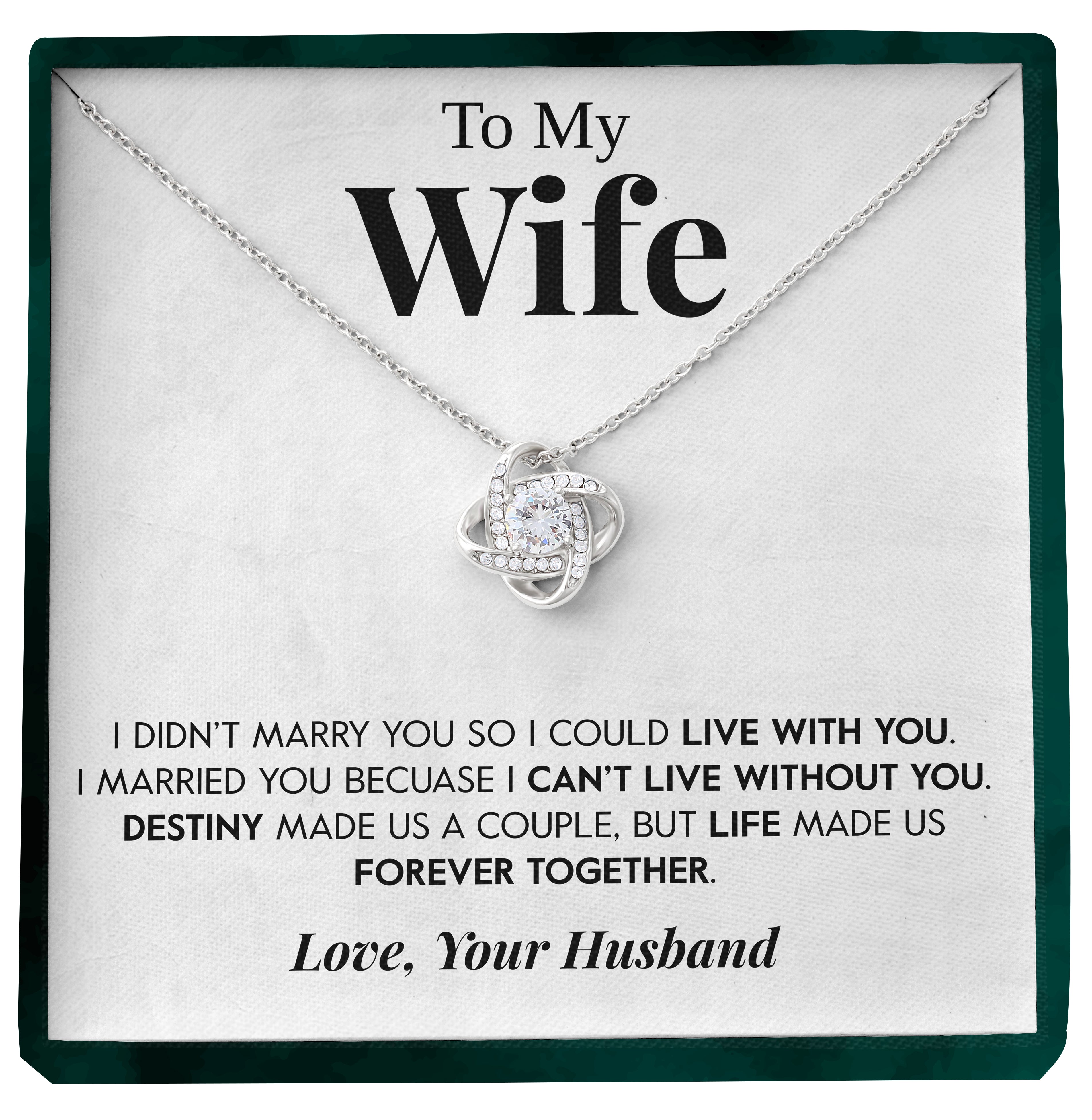 To My Wife | "Forever Together" | Love Knot Necklace