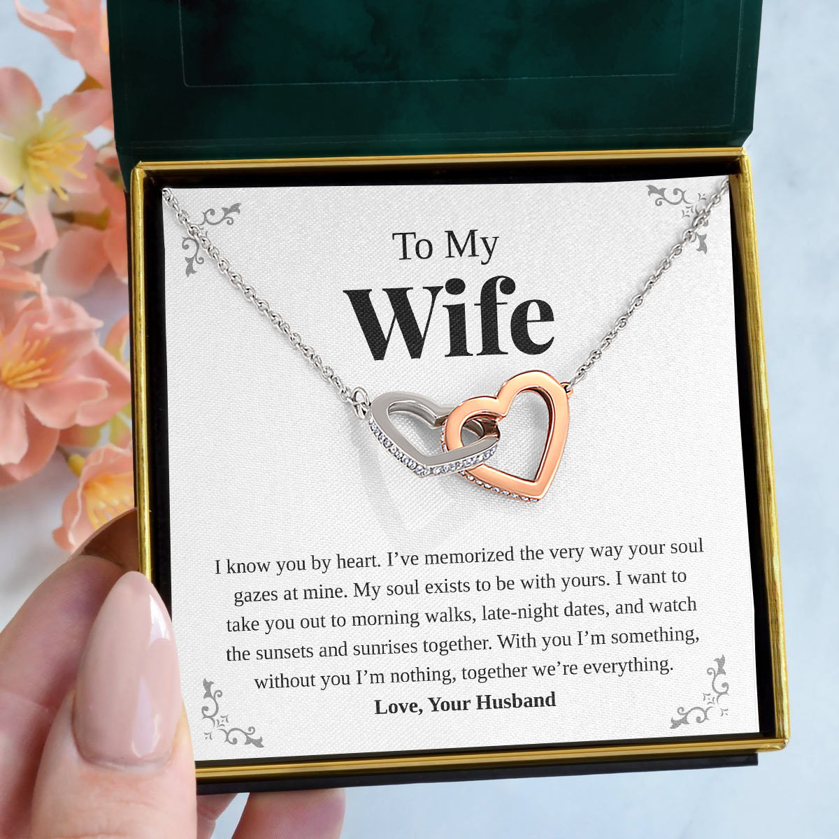 To My Wife | "By Heart" | Interlocking Hearts Necklace