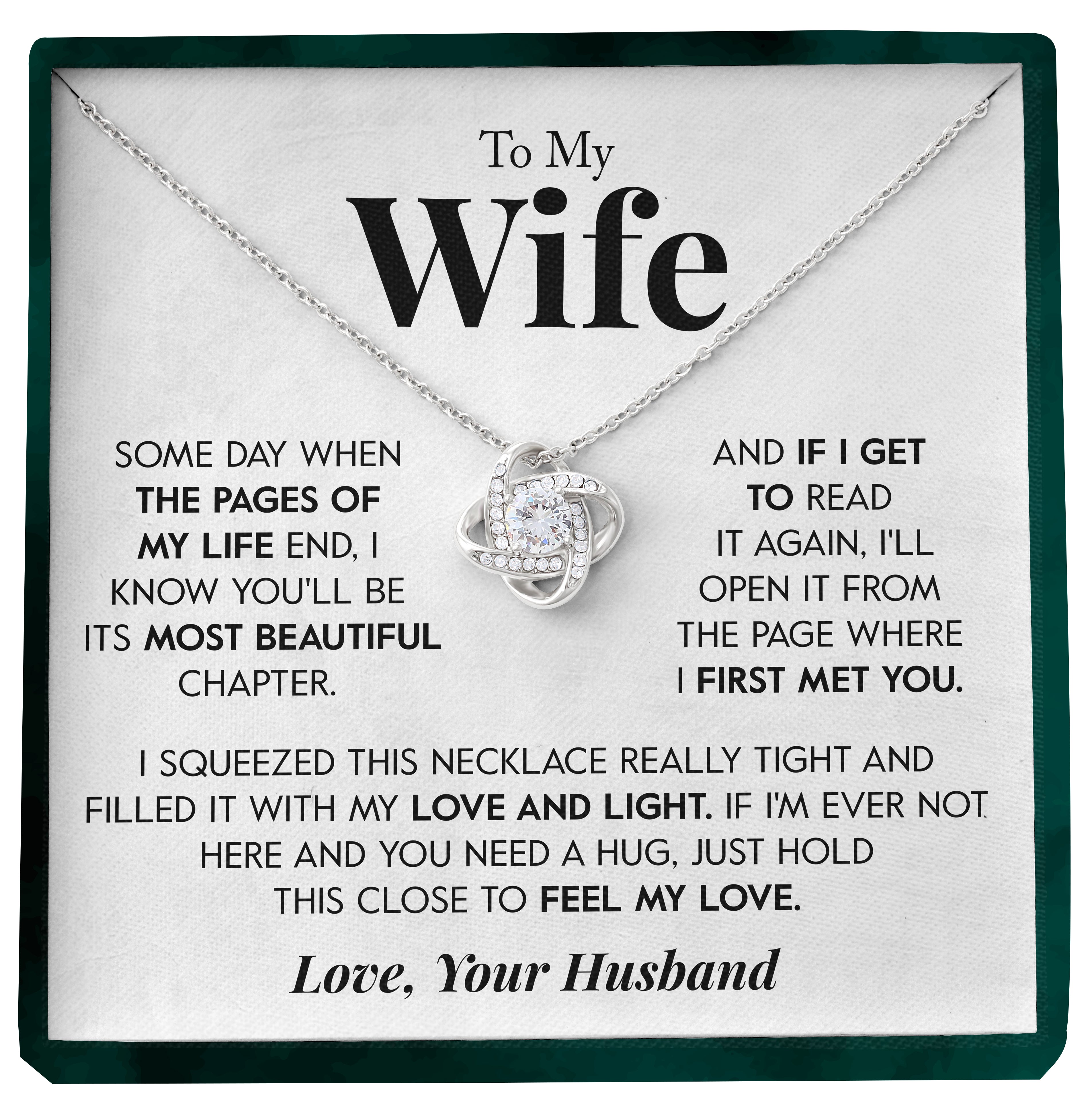 To My Wife | "Most Beautiful Chapter" | Love Knot Necklace