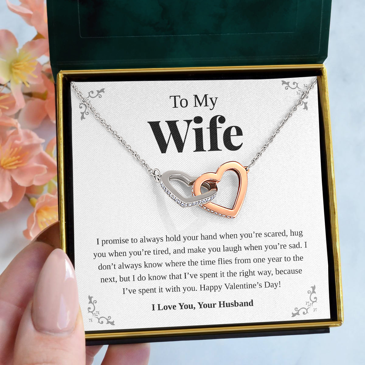 To My Wife | "The Right Way" | Interlocking Hearts Necklace